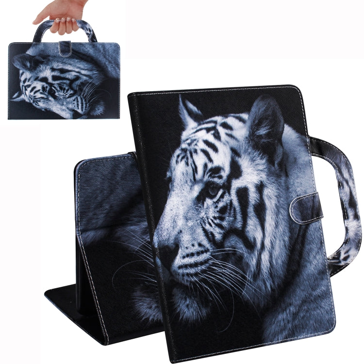 White Tiger Pattern Horizontal Flip Leather Case for Galaxy Tab A 10.1 (2019) T510 / T515, with Holder & Card Slot & Wallet by bashfashion