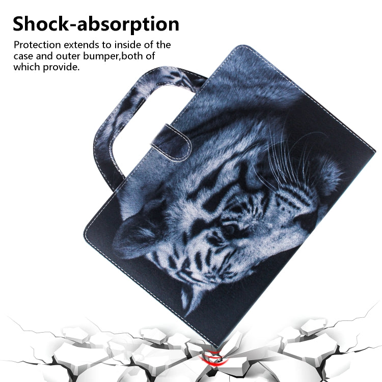 White Tiger Pattern Horizontal Flip Leather Case for Galaxy Tab A 10.1 (2019) T510 / T515, with Holder & Card Slot & Wallet by bashfashion