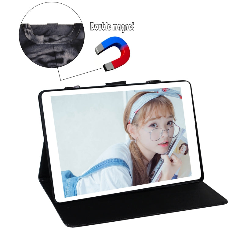 White Tiger Pattern Horizontal Flip Leather Case for Galaxy Tab A 10.1 (2019) T510 / T515, with Holder & Card Slot & Wallet by bashfashion