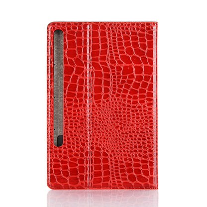 For Galaxy Tab S6 T860 / T865 Crocodile Texture Horizontal Flip Leather Case with Holder & Card Slots & Wallet (Red) by bashfashion