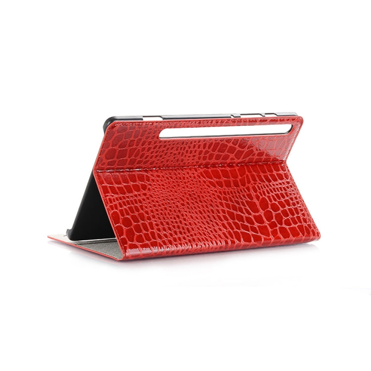 For Galaxy Tab S6 T860 / T865 Crocodile Texture Horizontal Flip Leather Case with Holder & Card Slots & Wallet (Red) by bashfashion