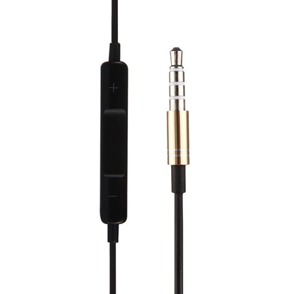Black Wire Body 3.5mm In-Ear Earphone with Line Control & Mic for iPhone, Galaxy, Huawei, Xiaomi, LG, HTC and Other Smart Phones(Gold) by bashfashion