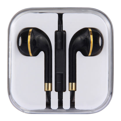Black Wire Body 3.5mm In-Ear Earphone with Line Control & Mic for iPhone, Galaxy, Huawei, Xiaomi, LG, HTC and Other Smart Phones(Gold) by bashfashion