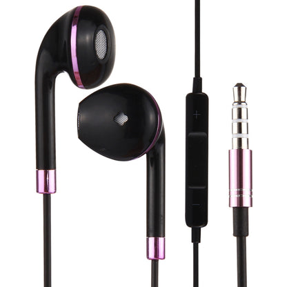 Black Wire Body 3.5mm In-Ear Earphone with Line Control & Mic for iPhone, Galaxy, Huawei, Xiaomi, LG, HTC and Other Smart Phones(Purple) by bashfashion
