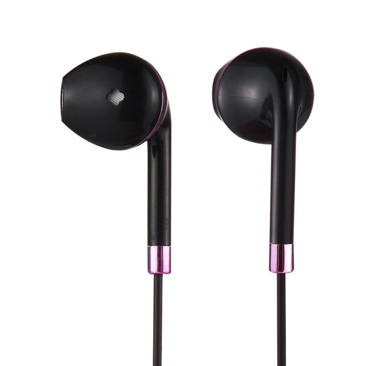 Black Wire Body 3.5mm In-Ear Earphone with Line Control & Mic for iPhone, Galaxy, Huawei, Xiaomi, LG, HTC and Other Smart Phones(Purple) by bashfashion