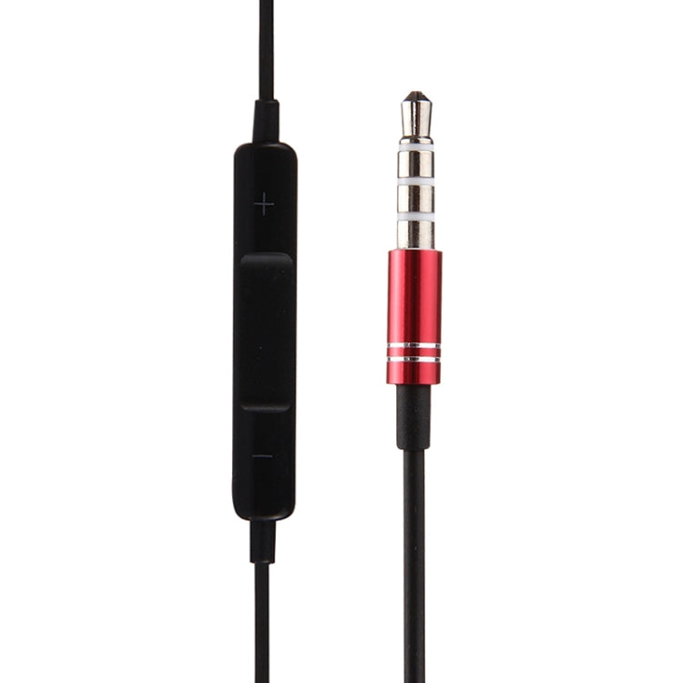 Black Wire Body 3.5mm In-Ear Earphone with Line Control & Mic, For iPhone, Galaxy, Huawei, Xiaomi, LG, HTC and Other Smart Phones(Red) by bashfashion