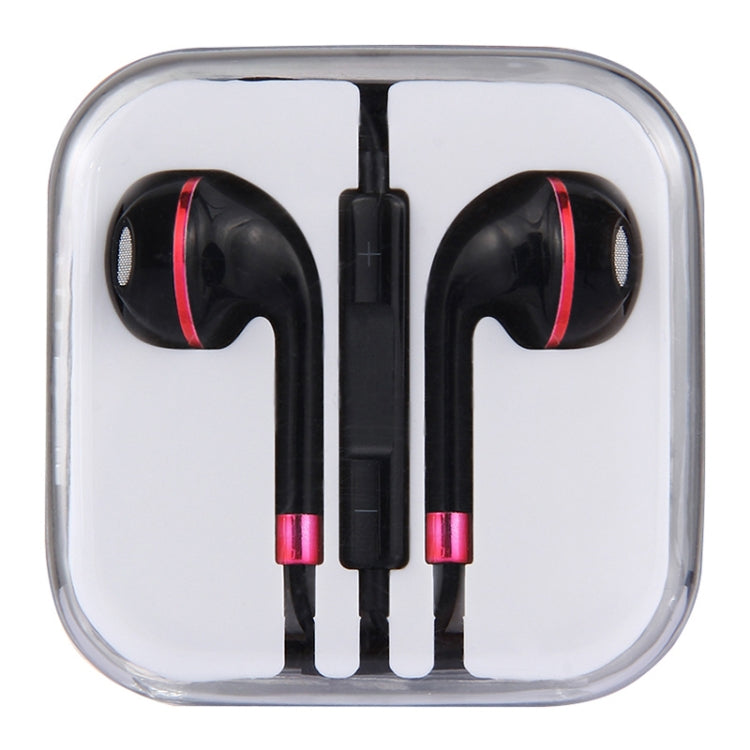 Black Wire Body 3.5mm In-Ear Earphone with Line Control & Mic, For iPhone, Galaxy, Huawei, Xiaomi, LG, HTC and Other Smart Phones(Red) by bashfashion