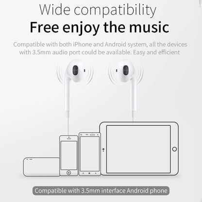 JOYROOM JR-EP1 1.2m 3.5mm Plug Wire Control In-Ear Earphone(White) by JOYROOM