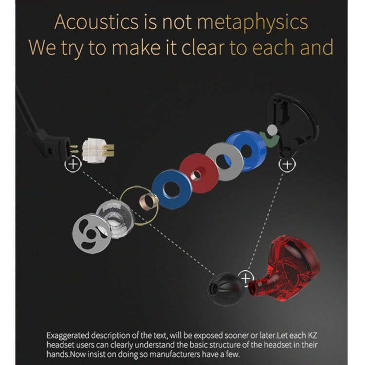 KZ ED12 3.5mm Jack Hanging Ear Sports Design In-Ear Style Wire Control Earphone, Cable Length: 1.2m by KZ