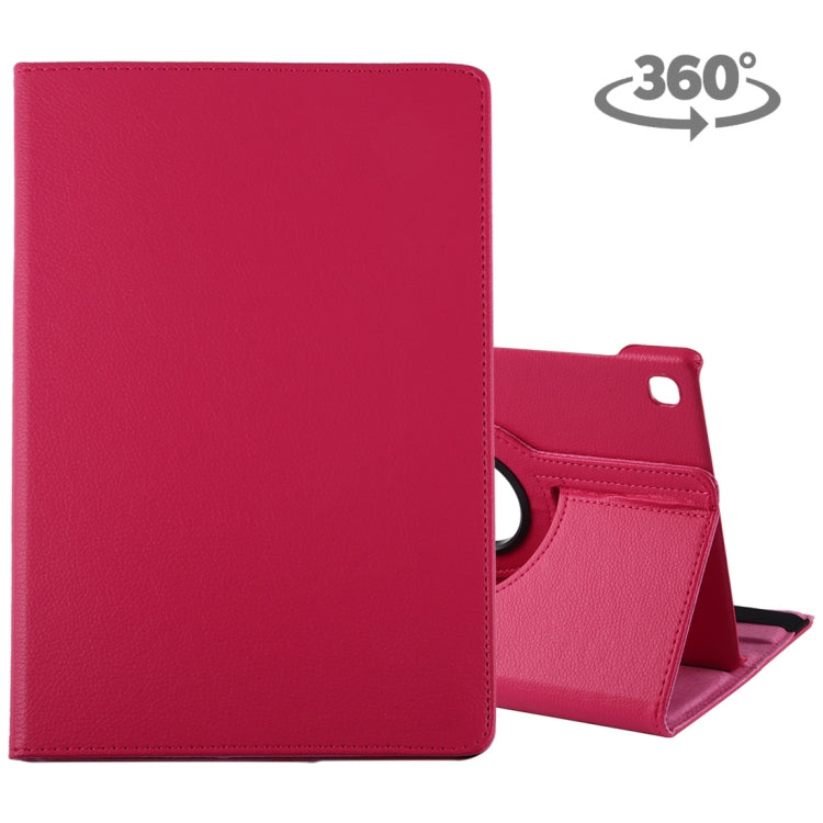 Litchi Texture Horizontal Flip 360 Degrees Rotation Leather Case for Galaxy Tab S5e 10.5 T720 / T725, with Holder(Magenta) by bashfashion