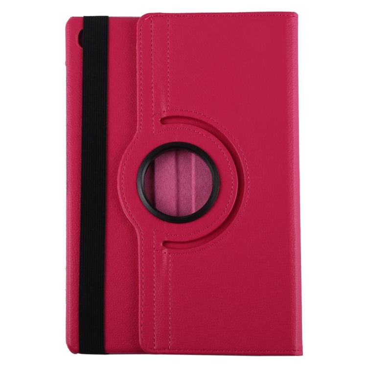 Litchi Texture Horizontal Flip 360 Degrees Rotation Leather Case for Galaxy Tab S5e 10.5 T720 / T725, with Holder(Magenta) by bashfashion