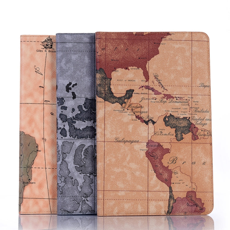 Map Texture Horizontal Flip Leather Case for Galaxy Tab A 10.1 (2019) T510 / T515, with Holder & Card Slots & Wallet, Random Texture Delivery by bashfashion