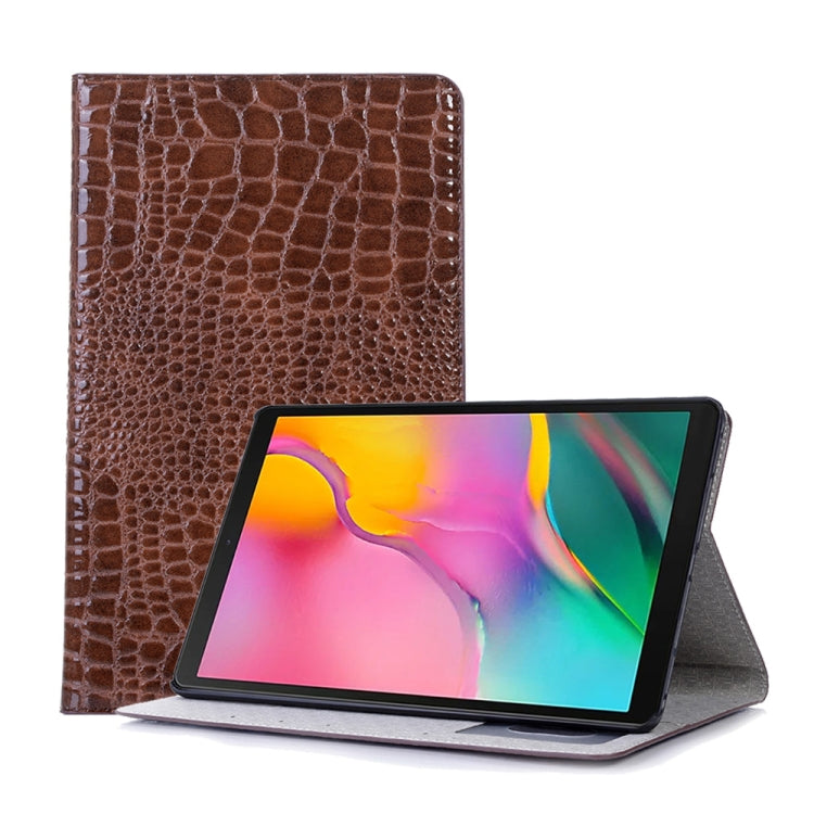 Crocodile Texture Horizontal Flip Leather Case for Galaxy Tab A 10.1 (2019) T510 / T515, with Holder & Card Slots & Wallet(Brown) by bashfashion