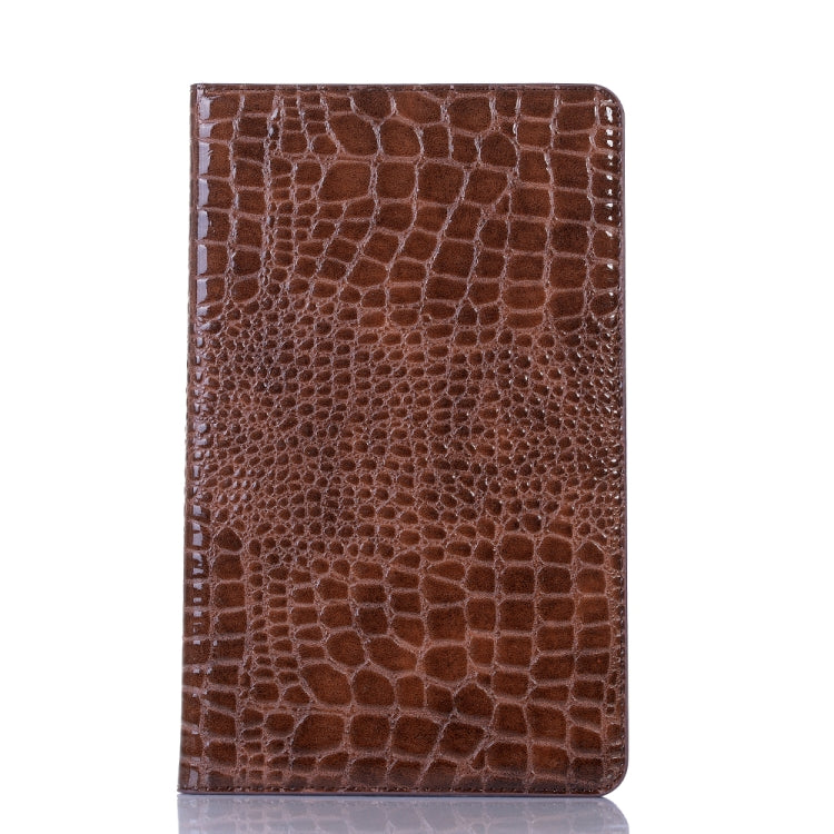 Crocodile Texture Horizontal Flip Leather Case for Galaxy Tab A 10.1 (2019) T510 / T515, with Holder & Card Slots & Wallet(Brown) by bashfashion