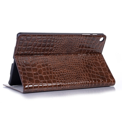 Crocodile Texture Horizontal Flip Leather Case for Galaxy Tab A 10.1 (2019) T510 / T515, with Holder & Card Slots & Wallet(Brown) by bashfashion