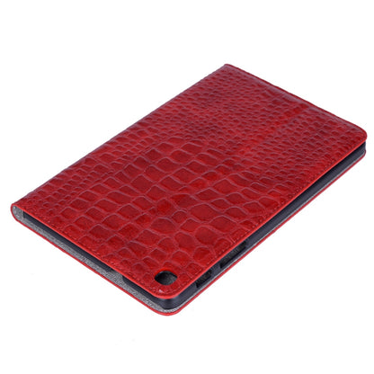 Crocodile Texture Horizontal Flip Leather Case for Galaxy Tab A 8 (2019) P200 / P205, with Holder & Card Slots & Wallet(Red) by bashfashion
