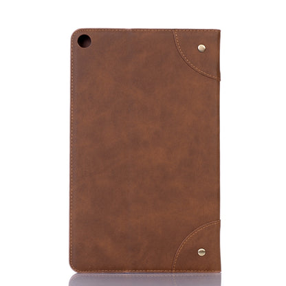 Retro Book Style Horizontal Flip Leather Case for Galaxy Tab A 10.1 (2019) T510 / T515, with Holder & Card Slots & Wallet (Brown) by bashfashion