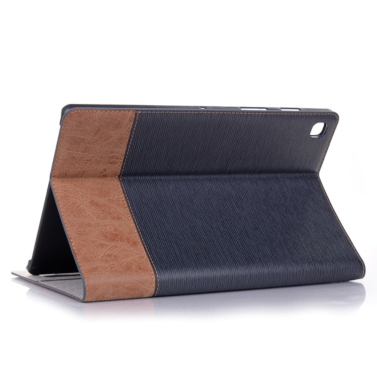 Cross Texture Horizontal Flip Leather Case for Galaxy Tab S5e 10.5 T720 / T725, with Holder & Card Slots & Wallet (Dark Blue) by bashfashion