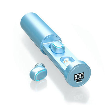 C1 Bluetooth 5.0 TWS Circular Chimney Touch Digital Display True Wireless Bluetooth Earphone with Charging Box(Blue) by bashfashion
