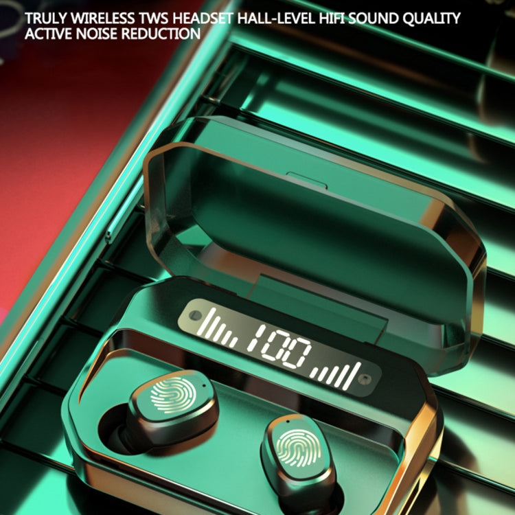 M8 Bluetooth 5.0 TWS Touch Digital Display True Wireless Bluetooth Earphone with Charging Box(Black) by bashfashion