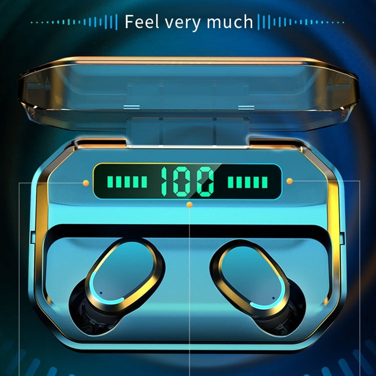 M8 Bluetooth 5.0 TWS Touch Digital Display True Wireless Bluetooth Earphone with Charging Box(Black) by bashfashion