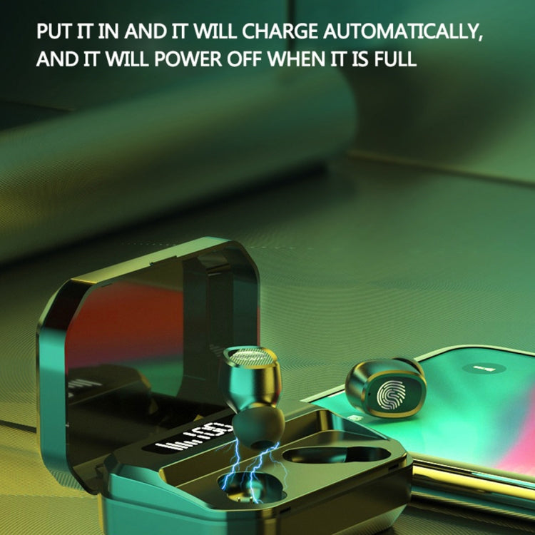 M8 Bluetooth 5.0 TWS Touch Digital Display True Wireless Bluetooth Earphone with Charging Box(Red) by bashfashion