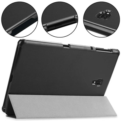 Custer Texture Horizontal Flip PU Leather Case for Galaxy Tab A 10.5 / T595 & T590, with Three-folding Holder & Sleep / Wake-up Function (Black) by bashfashion