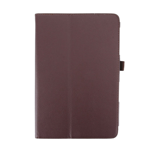 For Galaxy Tab A 10.1 (2016) / P585 Litchi Texture Horizontal Flip Leather Case with Holder(Brown) by bashfashion