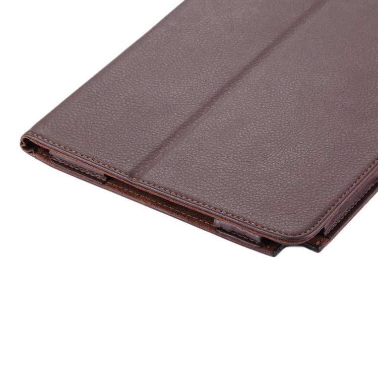 For Galaxy Tab A 10.1 (2016) / P585 Litchi Texture Horizontal Flip Leather Case with Holder(Brown) by bashfashion