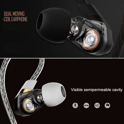 REMAX Multi-function Dual Moving Coil 3.5mm In-Ear Wired Music Earphone with Wire Control & MIC, For iPad, Laptop, iPhone, Samsung, HTC, Huawei, Xiaomi, and Other Smart Phones(Black) by REMAX