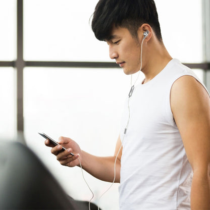 QKZ EQ1 CNC Metal Shark Fin Headphones Sports Music Headphones, Microphone Version (Grey) by QKZ