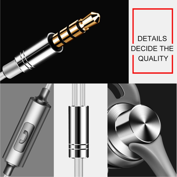 QKZ EQ1 CNC Metal Shark Fin Headphones Sports Music Headphones, Microphone Version (Grey) by QKZ