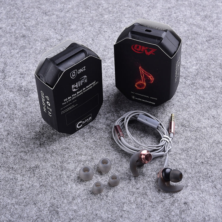 QKZ EQ1 CNC Metal Shark Fin Headphones Sports Music Headphones, Microphone Version (Grey) by QKZ