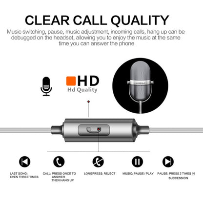 QKZ EQ1 CNC Metal Shark Fin Headphones Sports Music Headphones, Microphone Version (Grey) by QKZ