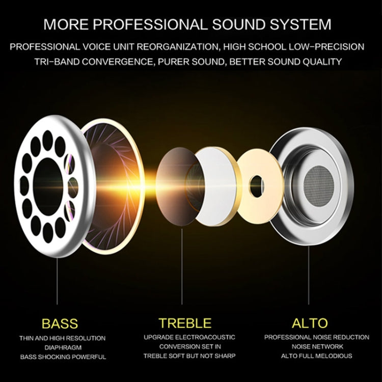 QKZ EQ1 CNC Metal Shark Fin Headphones Sports Music Headphones, Microphone Version (Gold) by QKZ