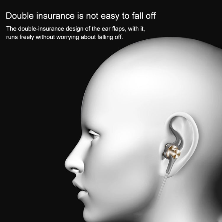 QKZ EQ1 CNC Metal Shark Fin Headphones Sports Music Headphones, Microphone Version (Gold) by QKZ