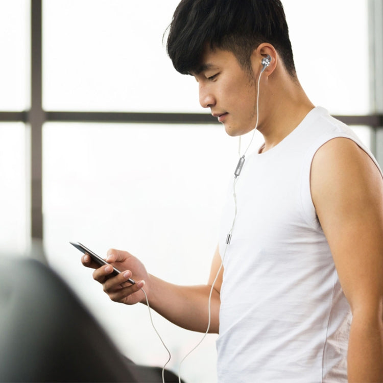 QKZ EQ1 CNC Metal Shark Fin Headphones Sports Music Headphones, Microphone Version (Silver) by QKZ