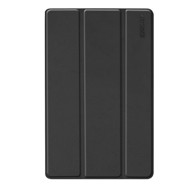 ENKAY PU Leather + Plastic Bottom Case with Three-folding Holder for Galaxy Tab A 10.1 (2019) T510 / T515(Black) by ENKAY