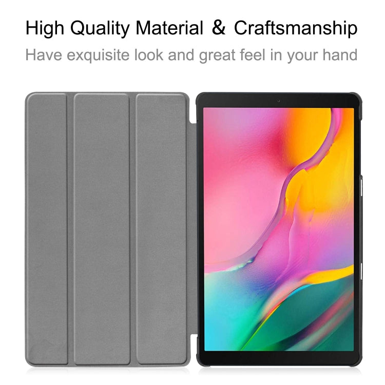 ENKAY PU Leather + Plastic Bottom Case with Three-folding Holder for Galaxy Tab A 10.1 (2019) T510 / T515(Black) by ENKAY