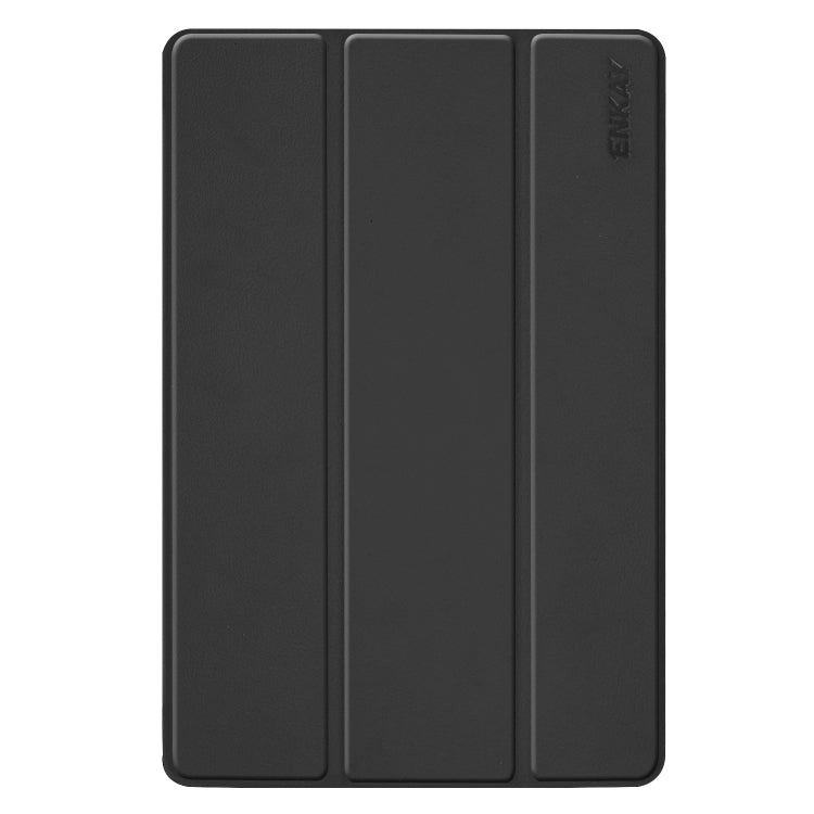 ENKAY High Quality PU Leather + Plastic Bottom Smart Case with Three-folding Holder for Samsung Galaxy Tab S5e 10.5 T720 / T725(Black) by ENKAY