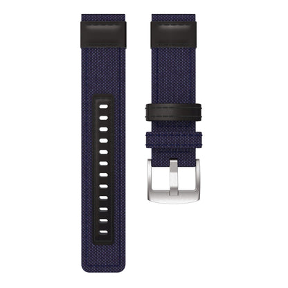Canvas and Leather Watch Band for Samsung Gear S2/Galaxy Active 42mm, Wrist Strap Size:135+96mm(Blue) by bashfashion