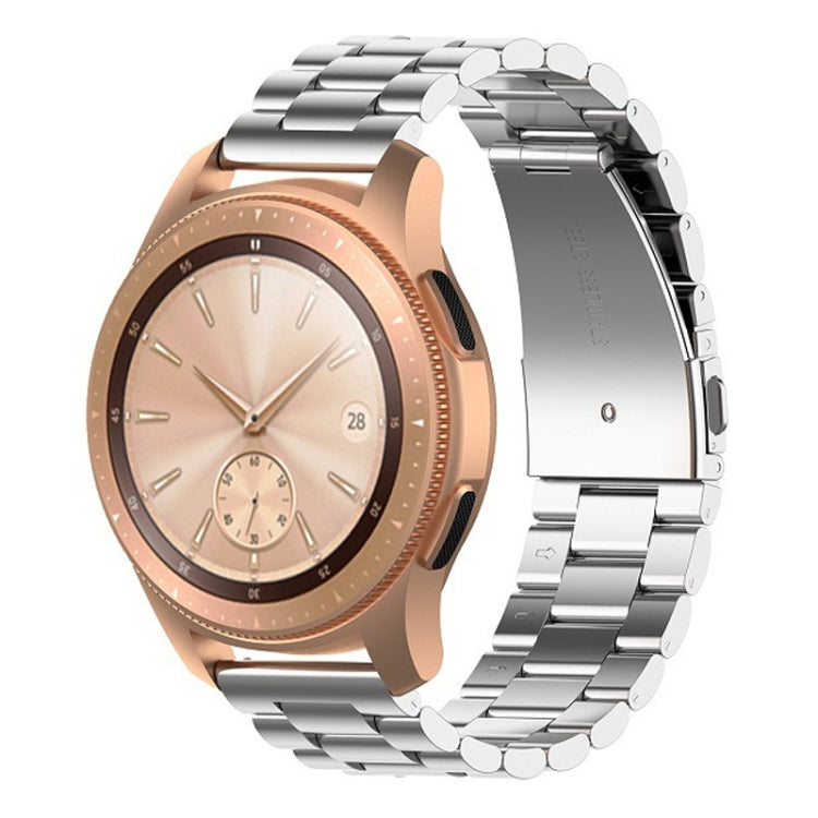 For Huawei GT2/GT/Samsung Galaxy Watch 46mm R800/Samsung Gear S3 22mm 3-Beads Stainless Steel Watch Band(Silver) by bashfashion