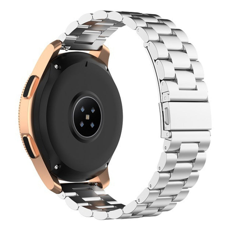 For Huawei GT2/GT/Samsung Galaxy Watch 46mm R800/Samsung Gear S3 22mm 3-Beads Stainless Steel Watch Band(Silver) by bashfashion