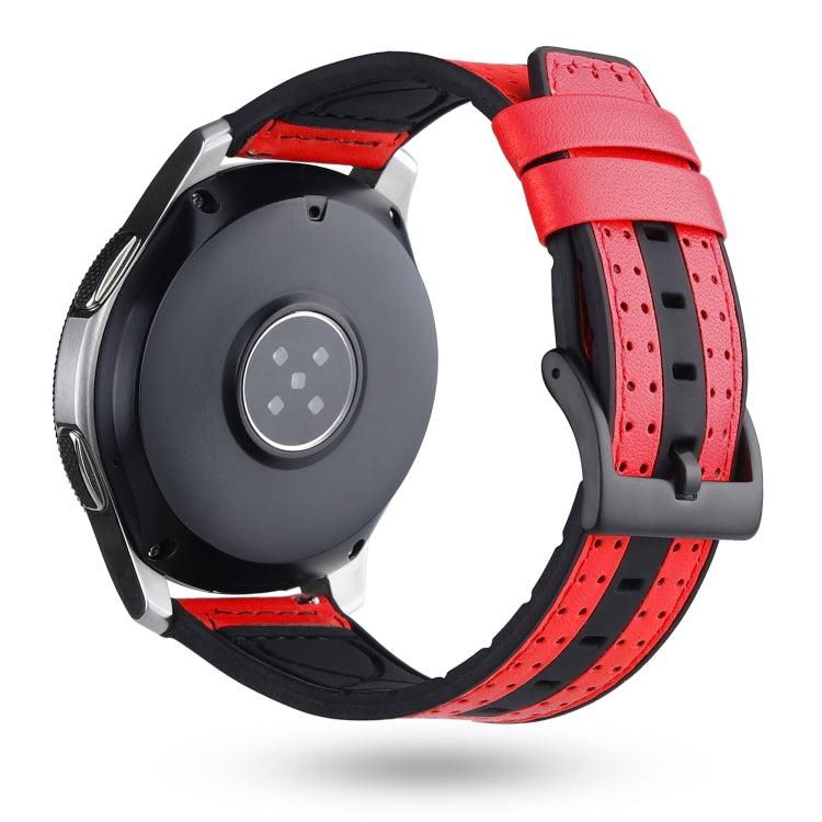 22mm For Huawei Watch GT2e / GT2 46mm Silicone Skin Carbon Fiber Watch Band(Red) by bashfashion