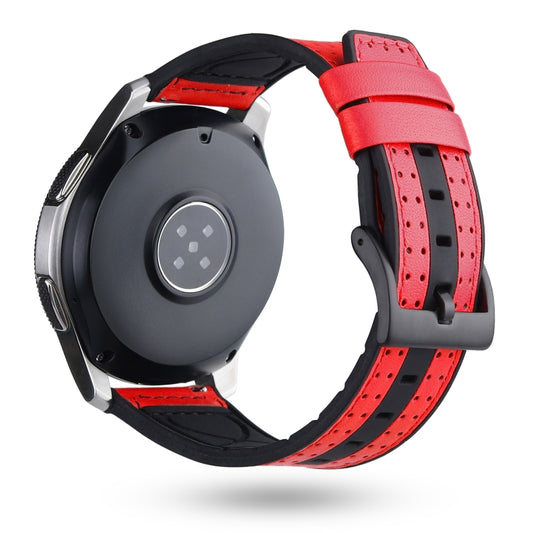 22mm For Huawei Watch GT2e / GT2 46mm Silicone Skin Carbon Fiber Watch Band(Red) by bashfashion