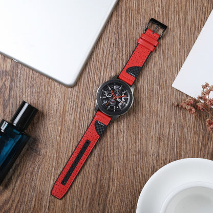 22mm For Huawei Watch GT2e / GT2 46mm Silicone Skin Carbon Fiber Watch Band(Red) by bashfashion