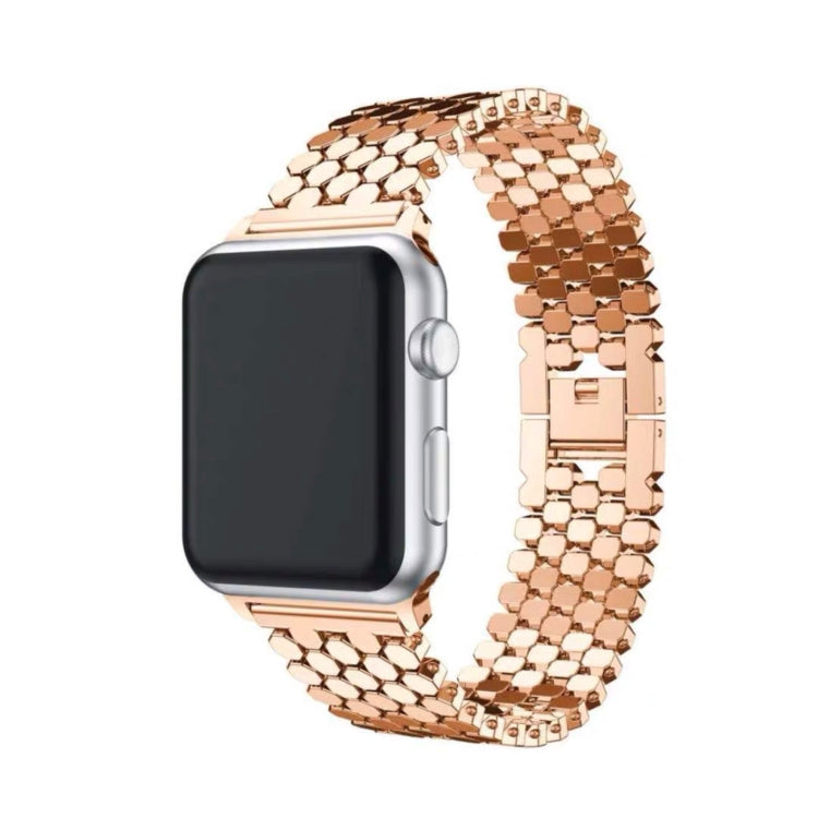 For Apple Watch Series 7 41mm / 6 & SE & 5 & 4 40mm / 3 & 2 & 1 38mm Honeycomb Stainless Steel Strap(golden) by bashfashion