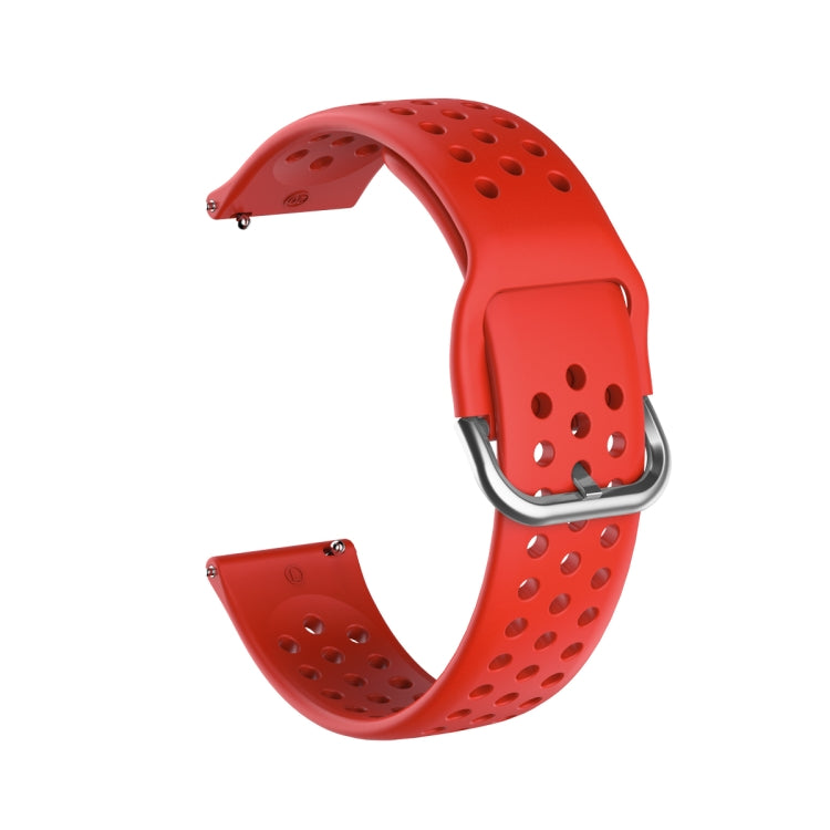 20mm For Huami Amazfit GTS / Samsung Galaxy Watch Active 2 / Huawei Watch GT2 42MM Inner Buckle Breathable Watch Band(Red) by bashfashion