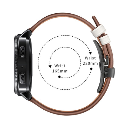 22mm For Huawei Watch GT2e / GT2 46mm Black Butterfly Buckle Leather Watch Band(White) by bashfashion