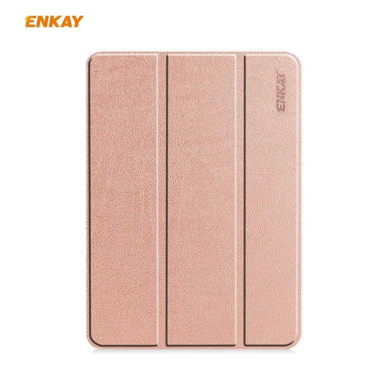 For iPad Pro 11 2022 / 2020 / 2021 ENKAY ENK-8001 Denim Pattern Horizontal Flip Leather Smart Tablet Case with Holder(Pink) by ENKAY